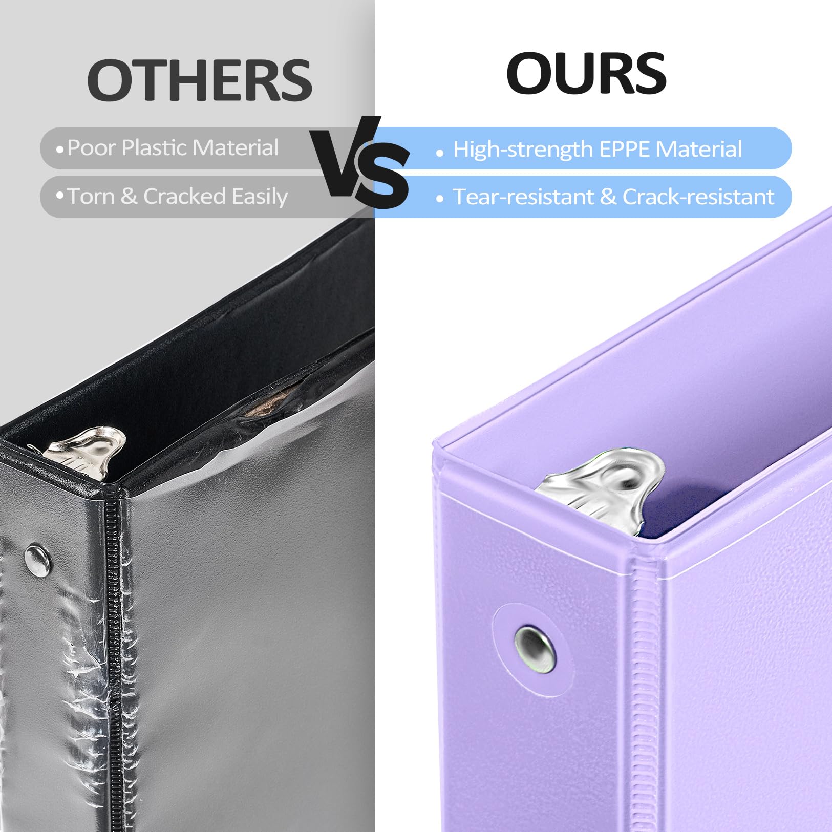 1.5 Inch Binder 3 Ring View Binder 325 Sheets of Letter Size 8.5 x 11'' Paper for School, Office, 4 Pack, School Supplies Organizer with Pockets Notebook Binders