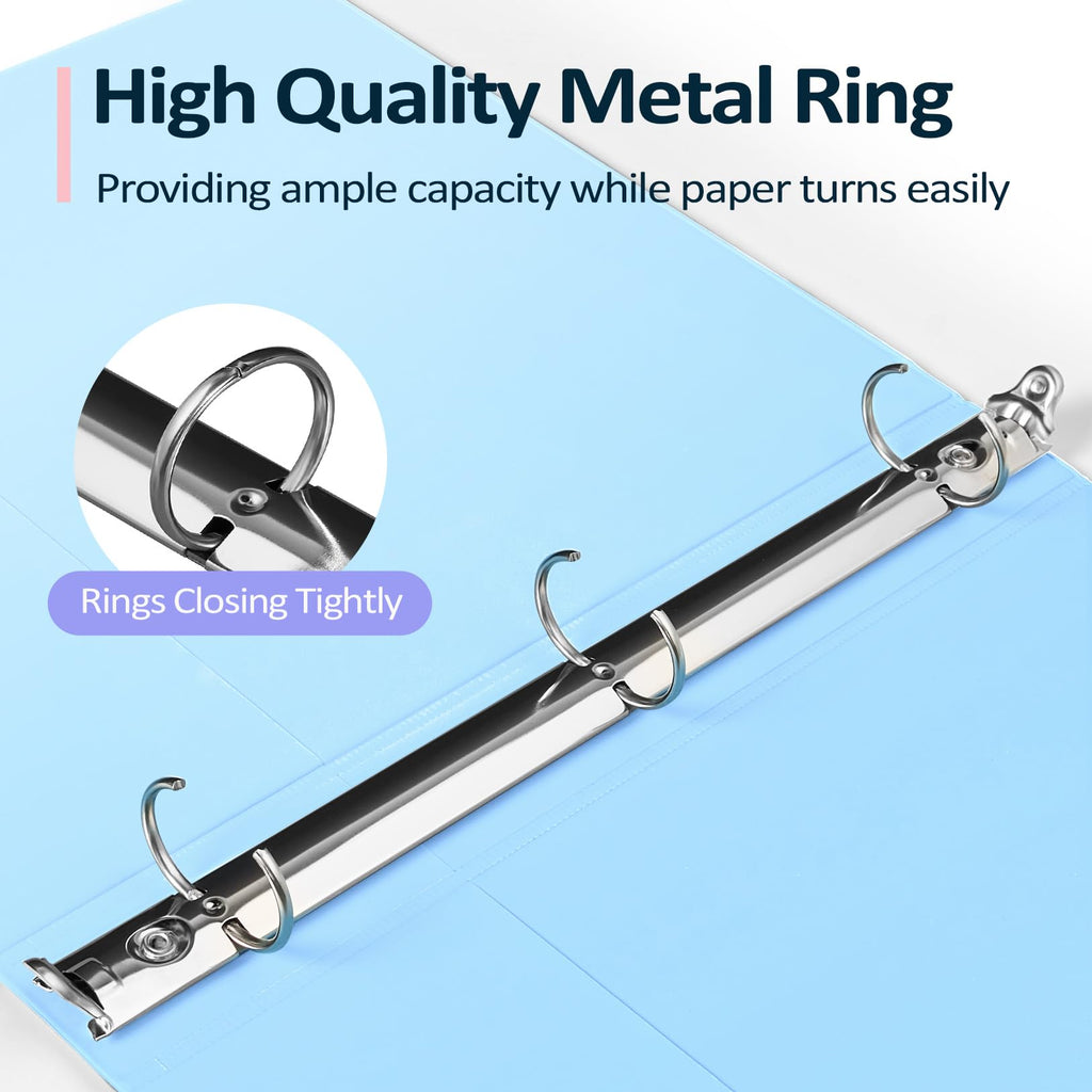 1.5 Inch Binder 3 Ring View Binder 325 Sheets of Letter Size 8.5 x 11'' Paper for School, Office, 4 Pack, School Supplies Organizer with Pockets Notebook Binders