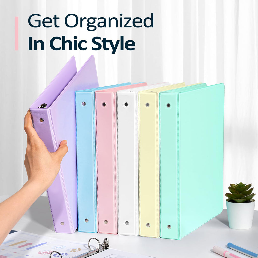 1.5 Inch Binder 3 Ring View Binder 325 Sheets of Letter Size 8.5 x 11'' Paper for School, Office, 4 Pack, School Supplies Organizer with Pockets Notebook Binders